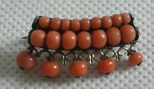 yzWG[EANZT[ u[`R[RuVF_uS[hantique broche avec coraux, korallenbrosche or double j8