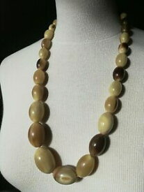 【送料無料】ジュエリー・アクセサリー ヴィンテージネックレスgros collier vintage en chute de corne de bovin, grosse perles