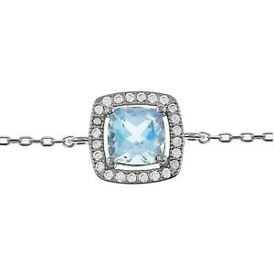 �y���������z�W���G���[�E�A�N�Z�T���[ �V���o�[�u���X���b�g���f�B�G�g�p�[�Y�I�L�V�f�X�W���R�j�E��bracelet en argent 925 rhodie, topaze et oxydes zirconium 19cm femme