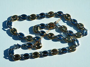 yzWG[EANZT[ `FCRA[OZ`X`[S[fVo[R[q[~[gchaine collier long 62 cm acier inoxydable grain de cafe argente dore or 11 mm