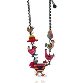 【送料無料】ジュエリー・アクセサリー ジュエリーヘンネックレスピンクピンクフェザーロリロタlol bijoux collier poule rose rouge plume rose lolilota