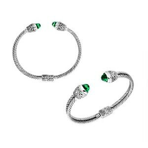 yzWG[EANZT[ Vo[X^[OuXbgO[NH[cargent sterling bracelet avec vert quartz ab1056gq