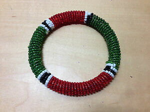 �y���������z�W���G���[�E�A�N�Z�T���[ �A�t���J�u���X���b�g�A�t���J�i�C�� african bracelet africaine rouge et vert couleur vert et rouge neuf