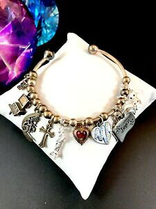 �y���������z�W���G���[�E�A�N�Z�T���[ �t�@�r�����X�X�^�[�����O�V���o�[�X�^�`���[�I�u���o�e�B�n�[�g�`���[���u���X���b�gfabuleux 925 sterling argent statue de la liberte coeur 10 breloque bracelet