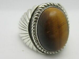 yzWG[EANZT[ Vo[X^[OYjioz^CK[ACOOTCYargent sterling zuni navajo tigre eye bague signe m 214 grammes taille 115