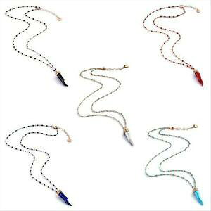 yzWG[EANZT[ AWFgR[iTgRWR[jRmCAK^X}^[g@collana in argento 925 rosato gerba con zirconi e corno in agata smaltato vari