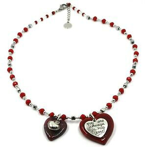 �y���������z�W���G���[�E�A�N�Z�T���[ �A���e�B�J�����[�i���F�l�c�B�A�l�b�N���X�_�u���n�[�g���b�h�O���X�y���_���gcollier antica murrina venezia, cob60a11, double coeur verre rouge pendentif