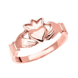 【送料無料】ジュエリー・アクセサリー ファインローズゴールドデインティレディースクラダクラウンリングfine rose gold dainty ladies claddagh crown ring