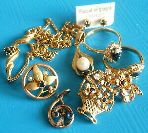 yzWG[EANZT[ B^wS[hbLbgTt@CAv[gAeB[NWG[antique vintahe gold plated jewels jewelry lot bijoux anciens en plaque saphirs