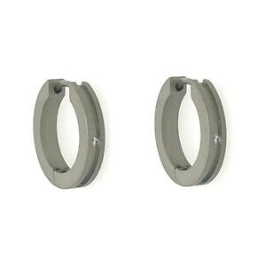 yzWG[EANZT[ WR`^NI[qWCOboucles doreilles charniere creoles en titane avec zircone o17mm 90055