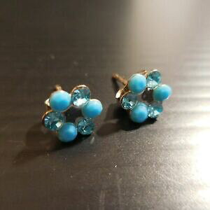 yzWG[EANZT[ bLCOTt@CAA[g2 boucles oreille fleur plaque argent saphir bijou art nouveau femme n4520