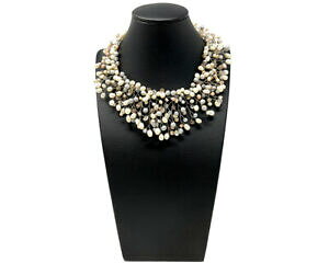 �y���������z�W���G���[�E�A�N�Z�T���[ �p�[�����X�f���N�[�R���A�[de culture perle ras du cou collier imposant handmade cadeau pour femme