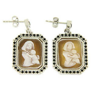 yzWG[EANZT[ IbL[jAWFgRWRjlGJIorecchini argento 925 con zirconi neri e cammeo