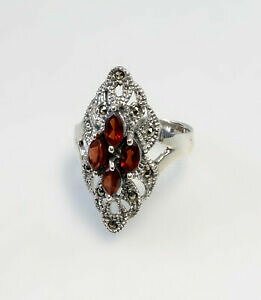 �y���������z�W���G���[�E�A�N�Z�T���[ �V���o�[�O���i�g�}���J�[�V�b�g�����O9927097 925er argent granatmarkasitring gr 56