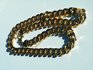yzWG[EANZT[ `FCRA[S[fX`[O~[gbLchaine collier 58 cm acier inoxydable dore maille gourmette 11 mm plaque or rap