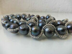 yzWG[EANZT[ `F[_[Np[Vo[}Ol`K[I[XgAbelle chaine, fonce perles avec 925 argent magnetschlos, langer autriche