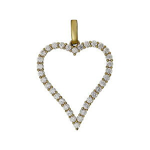 �y���������z�W���G���[�E�A�N�Z�T���[ �W���G���R�����h���S�[���h�W���R�[�l�R���^�[���u�n�[�g�y���_���g�u�����b�Njewelco london 9ct or zircone contour amour coeur pendentif breloque