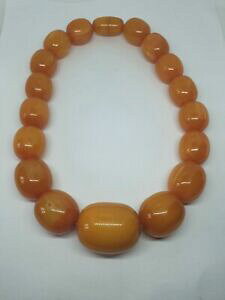 �y���������z�W���G���[�E�A�N�Z�T���[ �I�����W���X�f�N�[ancien imposant collier ras de cou en resine orange