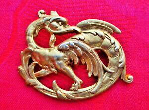 【送料無料】ジュエリー・アクセサリー アールヌーボーフランスキメラブローチアンティークブローチbroche ancienne chimere en laiton avec dorure art nouveau franceantique brooch