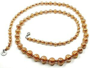 yzWG[EANZT[ AeBJ[iFlcBAlbNXIWcollier antica murrina venezia, coa25a10, spheres orange, longueur 90 cm
