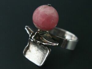 yzWG[EANZT[ Be[WfUCi[OVo[[hNTCgrelo tres beau vintage designer anneau 925 argent avec rhodochrosite