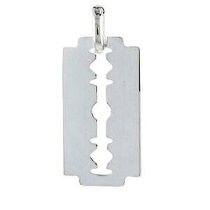 �y���������z�W���G���[�E�A�N�Z�T���[ �V���o�[�X�^�[�����O�J�~�\���u���[�h�y���_���g�u�����b�N�C�^���A�C�^���Aargent sterling razor lame pendentif breloque,fabrique en italie,18 italien