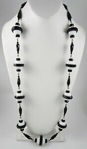 �y���������z�W���G���[�E�A�N�Z�T���[ �`�F�R�K���X���������b�V���[�p�[���l�b�N���Xmagnifique tcheque noir amp; blanc grand verre melon rondelle perle collier