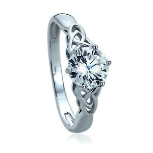 �y���������z�W���G���[�E�A�N�Z�T���[ �z���C�g�S�[���h�P���g���u�m�b�gwomen 8mm 14k white gold 125 ct cz celtic love knot wedding engagement ring
