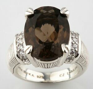 yzWG[EANZT[ WfBXvJVo[X^[OX[NNH[cvOZbgTCYOWR[ljudith ripka argent sterling fume quartz prongset taille bague 625 wz