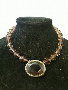 �y���������z�W���G���[�E�A�N�Z�T���[ �R���A�[�p�[���K���X??collier noue main perles verre translucide ancien fermoir annees 40 50??