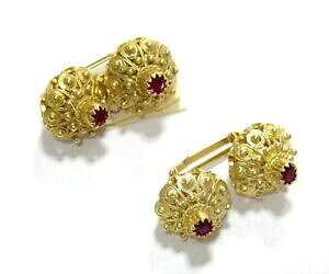 �y���������z�W���G���[�E�A�N�Z�T���[ �{�b�g�[�j�T���f�B�W�F�����J�~�V�A�t�B���O���i�A���W�F���g�R���O���i�^�X�[�c�T���hbottoni sardi gemelli camicia filigrana argento con granata costume sardo