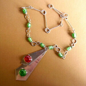 yzWG[EANZT[ I[ZeBbNBe[WVo[^lbNXjm3 authentique vintage 70s collier metal argente