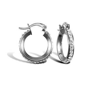 yzWG[EANZT[ WGRhzCgNX^G^jeBCOjewelco london 9ct or blanc cristal eternite 3mm boucle boucles doreilles 16mm