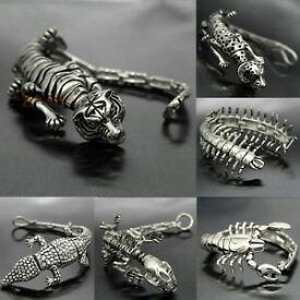 【送料無料】ジュエリー・アクセサリー ヘビーメンステンレススチールブレスレットスカルスコーピオンタイガーheavy men stainless steel bracelet animal dinosaur skeleton skull scorpion tiger