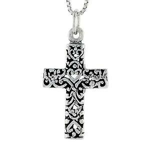 �y���������z�W���G���[�E�A�N�Z�T���[ �V���o�[�X�^�[�����O�t�B���O�����N���X�y���_���g�u�����b�N�C���`�C�^���A���`�F�[���{�b�N�Xargent sterling filigrane croix pendentif breloque, 18 italien boi