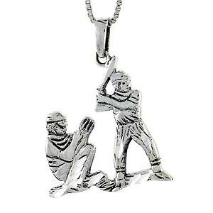 �y���������z�W���G���[�E�A�N�Z�T���[ �V���o�[�X�^�[�����O�y���_���g�u�����b�N�C���`�C�^���A���`�F�[���{�b�N�Xargent sterling baseball pendentif breloque, 18 italien boite chain