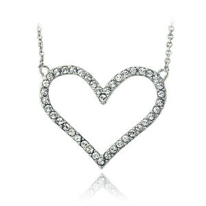 yzWG[EANZT[ XtXL[I[vn[gJ[uXswarovski elements ouvert collier coeur, 18 en laiton