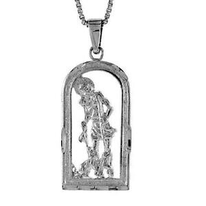 �y���������z�W���G���[�E�A�N�Z�T���[ �V���o�[�X�^�[�����O�T�����U���y���_���g�u�����b�N�C���`�C�^���A���`�F�[���{�b�N�Xargent sterling saint lazarus pendentif breloque, 18 italien boite chaine