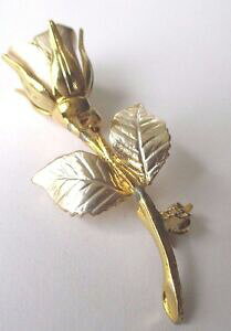 yzWG[EANZT[ [tg[S[hJ[sNBe[Wu[`broche bijou vintage rose finement travaille en relief 2 tons couleur dor 571