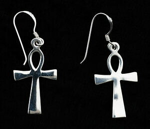 yzWG[EANZT[ boucle doreilles croix de vie ankh25 mmegypte argent 925 w40 10105