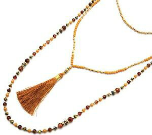 yzWG[EANZT[ \eB[RA[}`p[KX||cl2372f sautoir collier multirangs perles verre et brillantes avec pompon