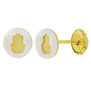 �y���������z�W���G���[�E�A�N�Z�T���[ ���C���n���T�C�������O�l�W14k or jaune main hamsa boucles doreilles a vis arriere pour petit filles 6mm