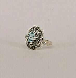 �y���������z�W���G���[�E�A�N�Z�T���[ �V���o�[�u���[�p�X�}���J�V�b�g�����O���B���e�[�W9927776 925er argent blautopasmarkasitring gr54 vintage