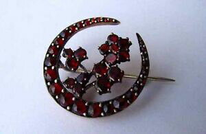 yzWG[EANZT[ Oigu[`{w~AOi_Xantique grenat broche, fleurs, bohemiens grenades, xix siecle d497
