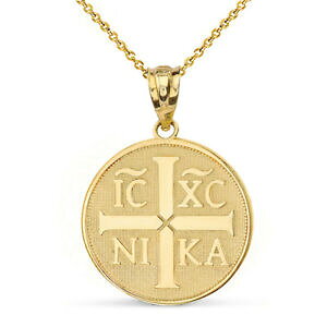 yzWG[EANZT[ CG[S[hNXgOLXgCGXRJ[RA[14k or jaune christogramme christ jesus conquers collier