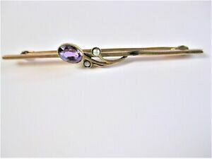 yzWG[EANZT[ AWXgu[`antique broche or 625 avec amethyste, 2,0 g