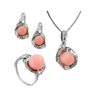 yzWG[EANZT[ Vo[X^[OOy_gZbgi`WG[[YNH[cargent sterling boucles bague pendentif ensemble bijoux naturel rose quartz