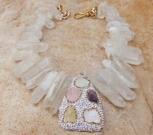 yzWG[EANZT[ ACV[WFrbONH[ct@^W[lbNXXgXy_g[YAWXgicy gemme gros quartz fantaisie collier strass pendentif rose amethyste