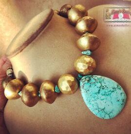 【送料無料】ジュエリー・アクセサリー ターコイズジュエリーペンダントアフリカネックレスパールライトンturquoise pendentif bijoux collier africain fait ancien laiton perle usa sel