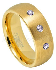yzWG[EANZT[ h[^OXeOAWXgXg[O8mm dome tungsten bague, 021ctw amethyste 3stone bague, fevrier naissance 690